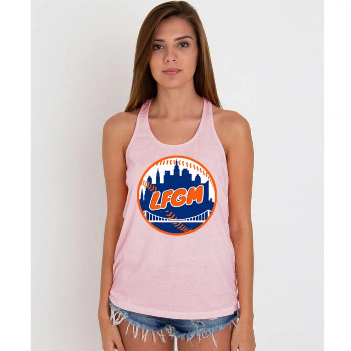 LFGM New York Baseball Women's Knotted Racerback Tank