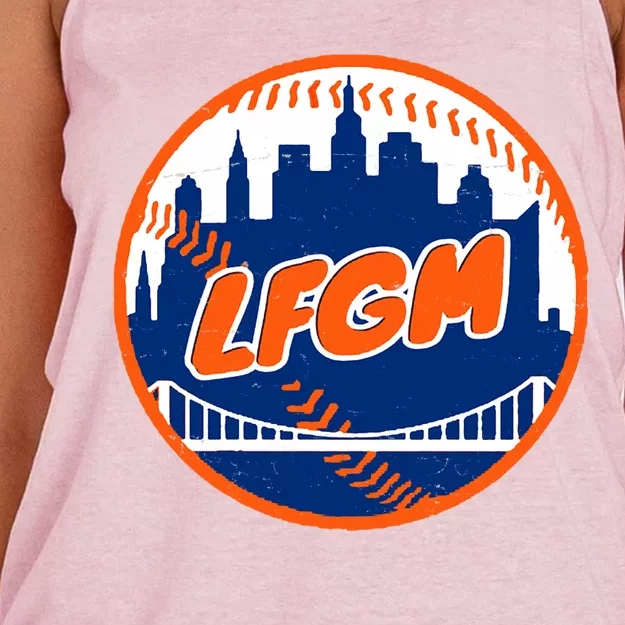 LFGM New York Baseball Women's Knotted Racerback Tank