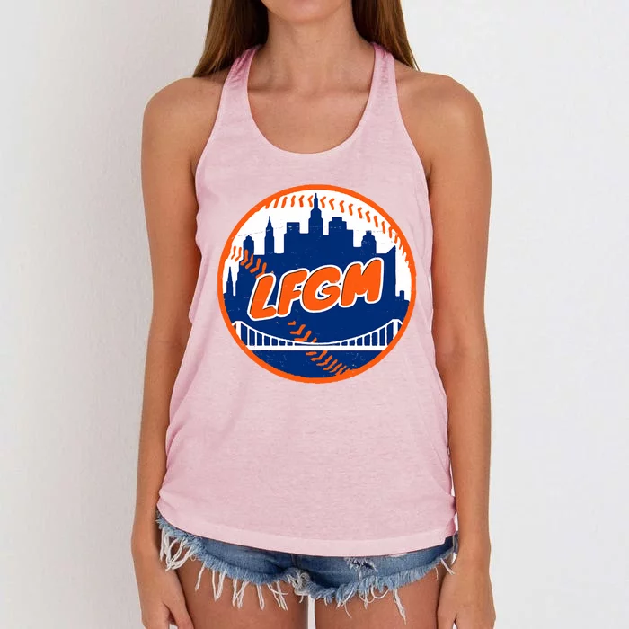 LFGM New York Baseball Women's Knotted Racerback Tank