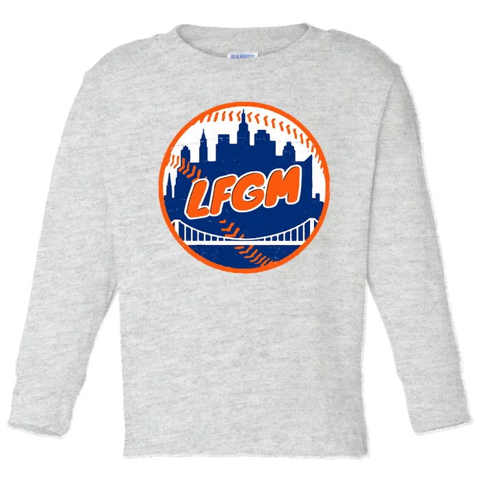 LFGM New York Baseball Toddler Long Sleeve Shirt