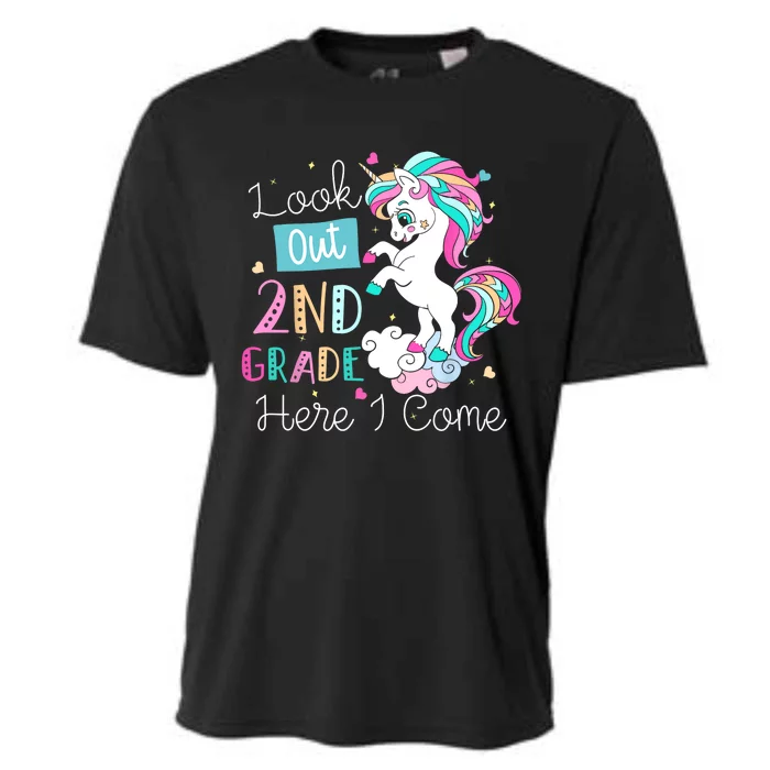 Look Out 2nd Grade Here I Come Unicorn Back To School Kids Cooling Performance Crew T-Shirt