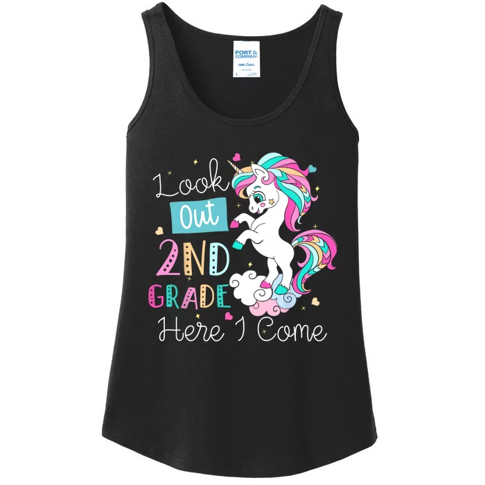 Look Out 2nd Grade Here I Come Unicorn Back To School Kids Ladies Essential Tank