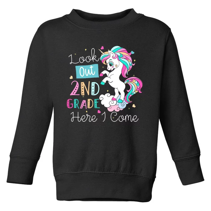 Look Out 2nd Grade Here I Come Unicorn Back To School Kids Toddler Sweatshirt