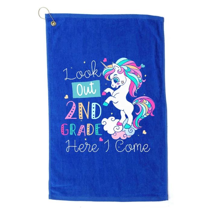 Look Out 2nd Grade Here I Come Unicorn Back To School Platinum Collection Golf Towel