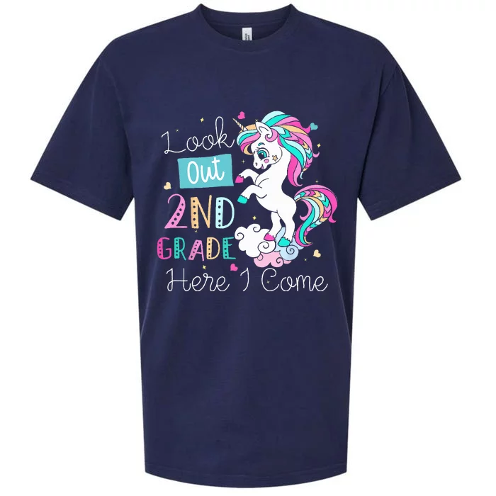 Look Out 2nd Grade Here I Come Unicorn Back To School Sueded Cloud Jersey T-Shirt