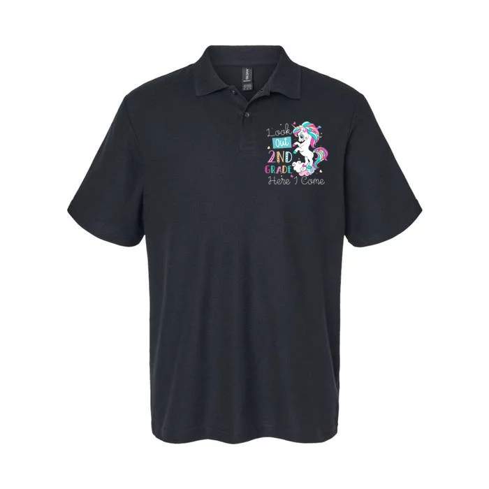 Look Out 2nd Grade Here I Come Unicorn Back To School Softstyle Adult Sport Polo