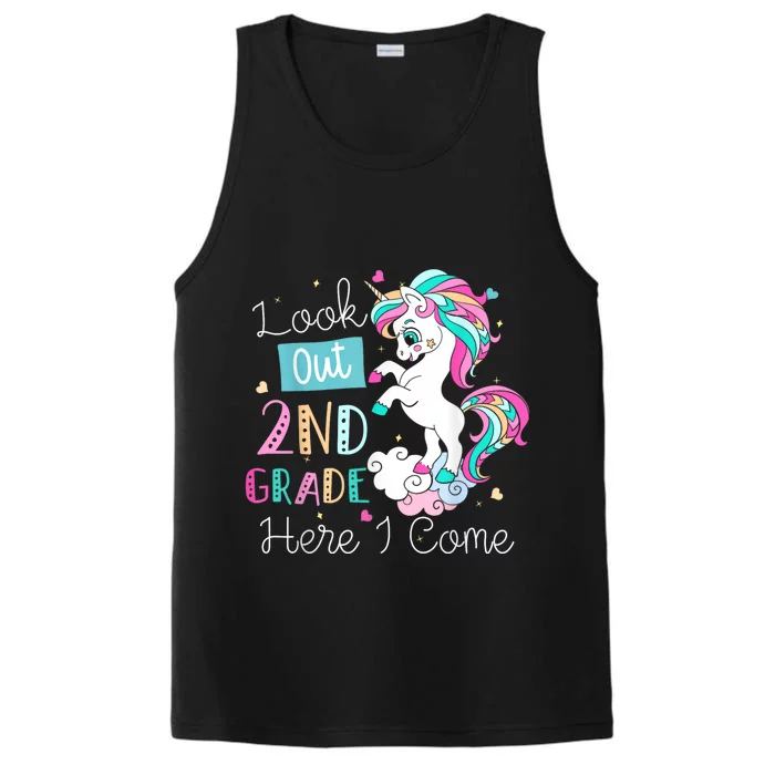 Look Out 2nd Grade Here I Come Unicorn Back To School Performance Tank