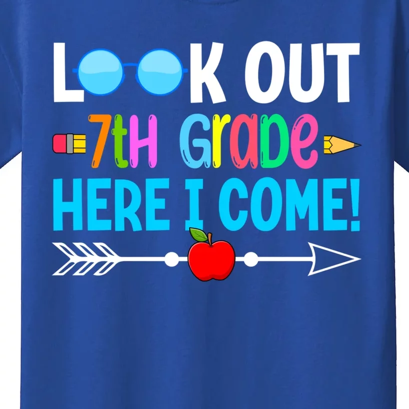 Look Out 7th Grade Here I Come Back To School First Day Gift Kids T-Shirt