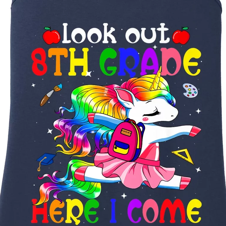 Look Out 8th Grade Here I Come Unicorn Back To School Ladies Essential Tank