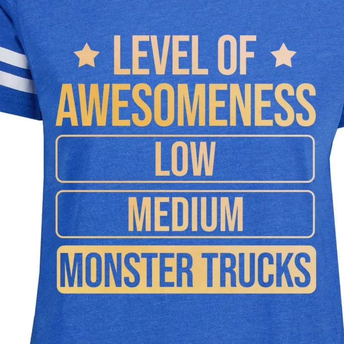 Level Of Awesoess Monster Trucks Monster Truck Gift Enza Ladies Jersey Football T-Shirt