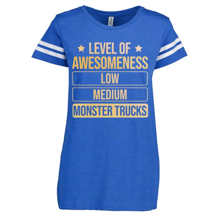 Level Of Awesoess Monster Trucks Monster Truck Gift Enza Ladies Jersey Football T-Shirt