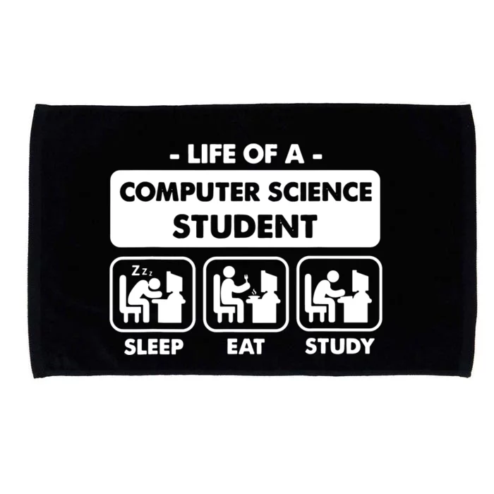 Life Of A Computer Science Student Sleep Eat Study Microfiber Hand Towel