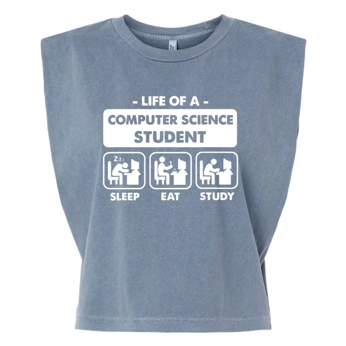 Life Of A Computer Science Student Sleep Eat Study Garment-Dyed Women's Muscle Tee