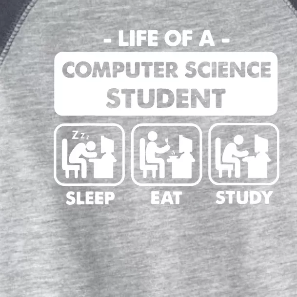 Life Of A Computer Science Student Sleep Eat Study Toddler Fine Jersey T-Shirt