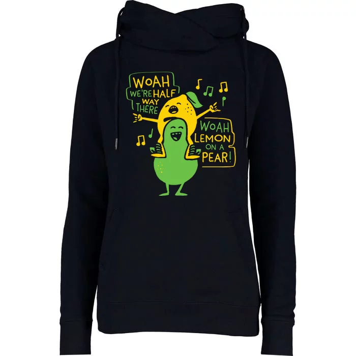 Lemon On A Pear Womens Funnel Neck Pullover Hood