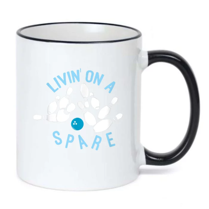 Livin On A Spare Funny Bowler & Bowling Black Color Changing Mug