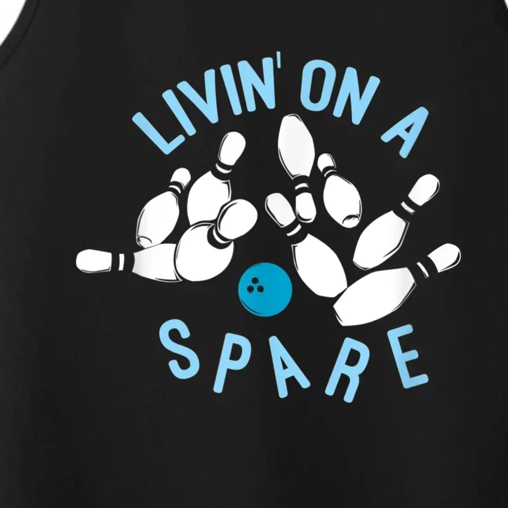 Livin On A Spare Funny Bowler & Bowling Performance Tank