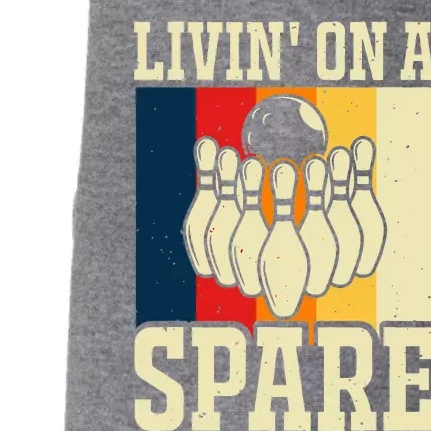 Living On A Spare Funny Bowling Team Bowler Bowling Lover Doggie 3-End Fleece Hoodie