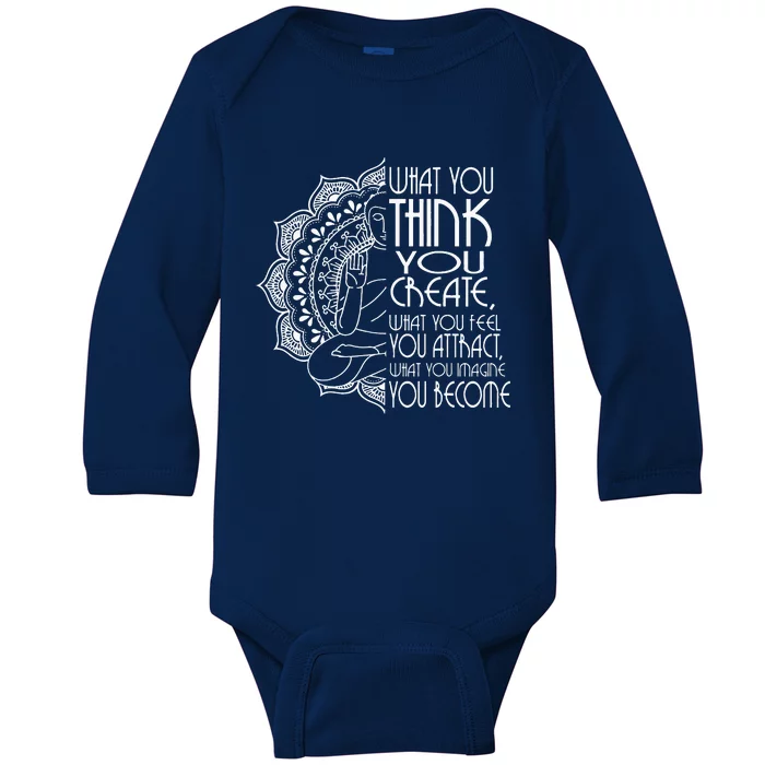 Law Of Attraction Spiritual Buddha Meditation Yoga Baby Long Sleeve Bodysuit