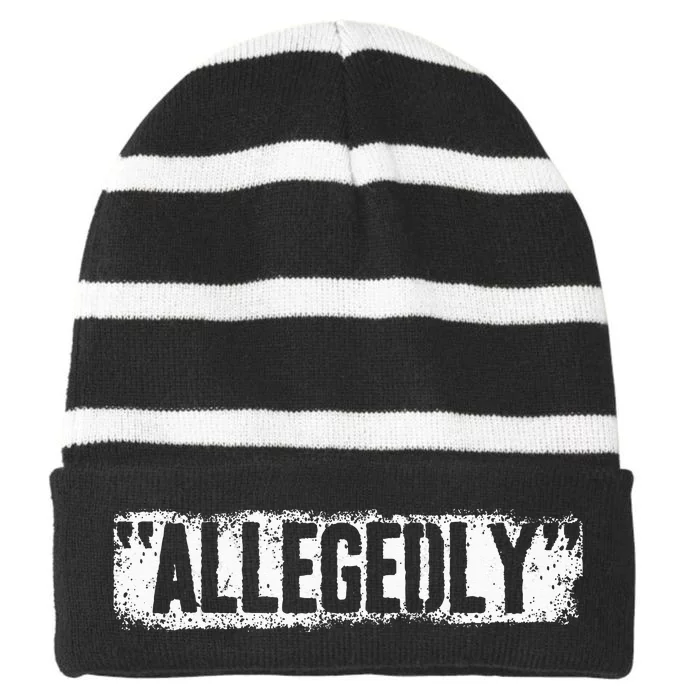 Lawyer Or Attorney Allegedly Gift For Wo Paralegal Striped Beanie with Solid Band