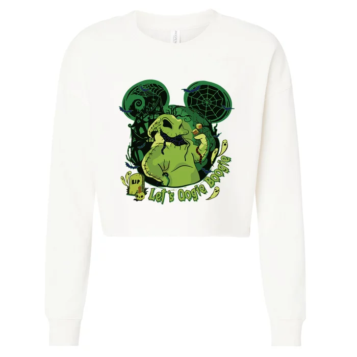 Lets Oogie Boogie Funny Halloween Cropped Pullover Crew