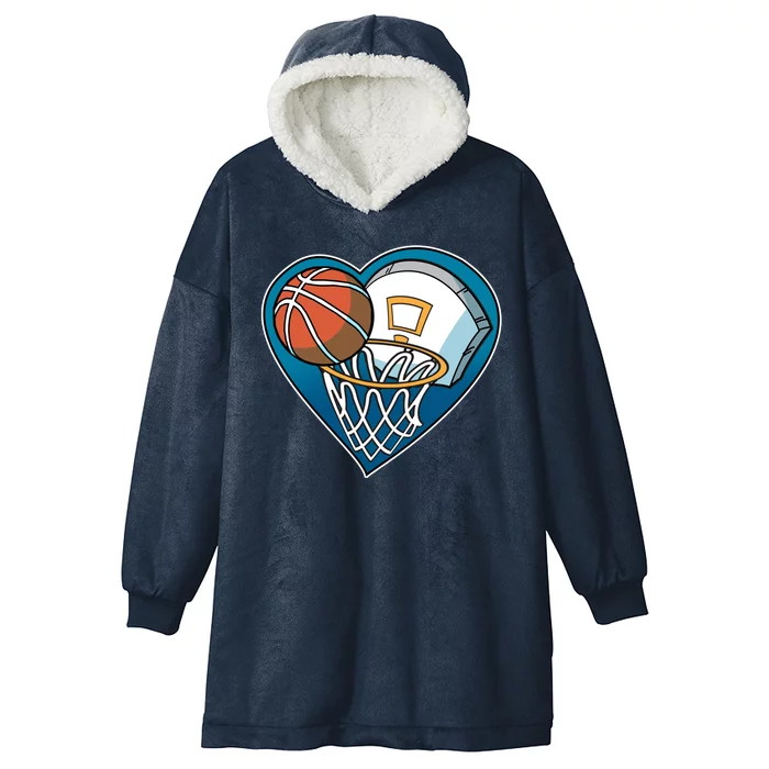 Love Of Baskeball Hooded Wearable Blanket