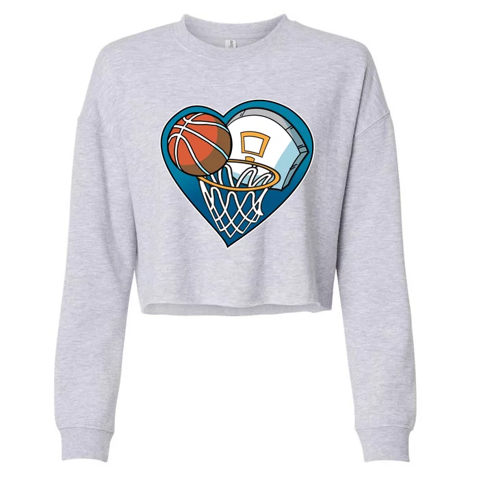 Love Of Baskeball Cropped Pullover Crew