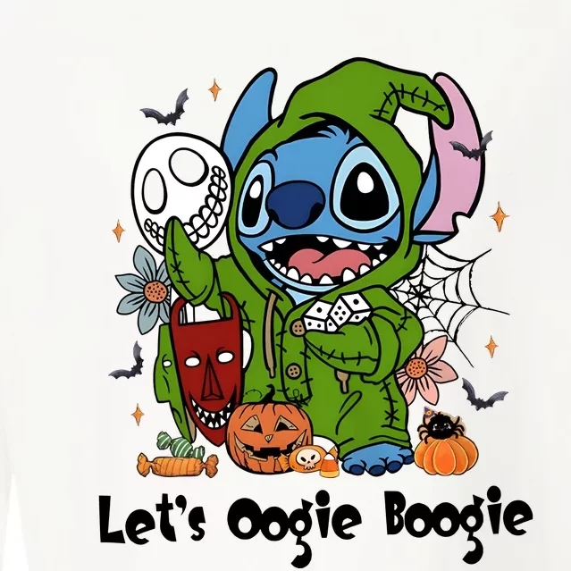 Lets Oogie Boogie Halloween Pumpkin Jack O Lantern Cropped Pullover Crew