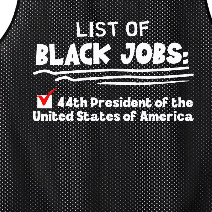 List Of Black Jobs 44th President Of Usa Mesh Reversible Basketball Jersey Tank