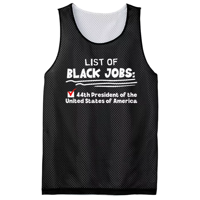 List Of Black Jobs 44th President Of Usa Mesh Reversible Basketball Jersey Tank