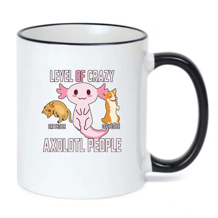 Level Of Crazy Axolotl People Black Color Changing Mug