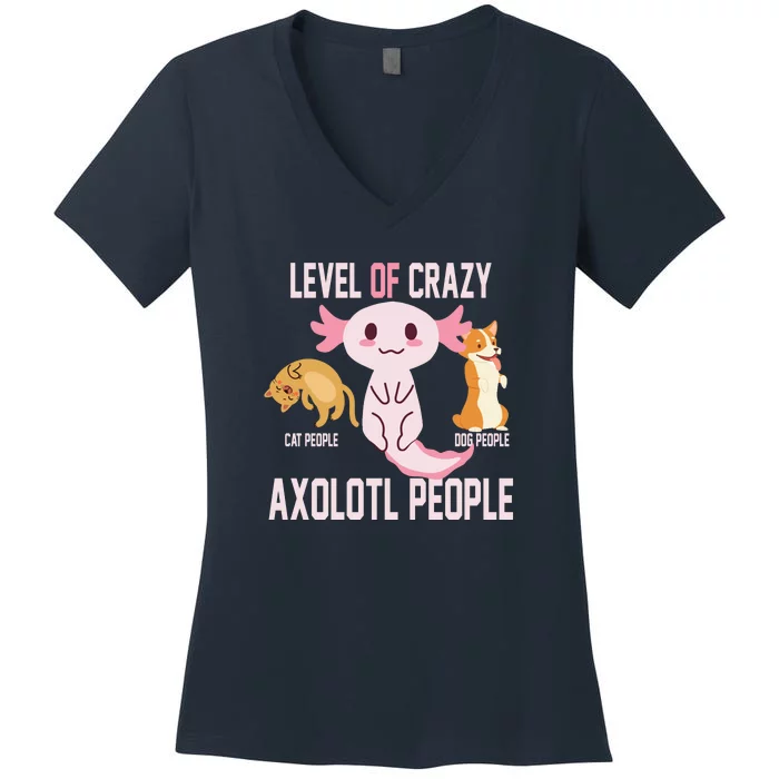 Level Of Crazy Axolotl People Women's V-Neck T-Shirt