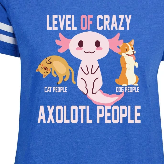 Level Of Crazy Axolotl People Enza Ladies Jersey Football T-Shirt