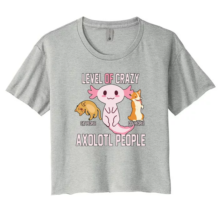 Level Of Crazy Axolotl People Women's Crop Top Tee