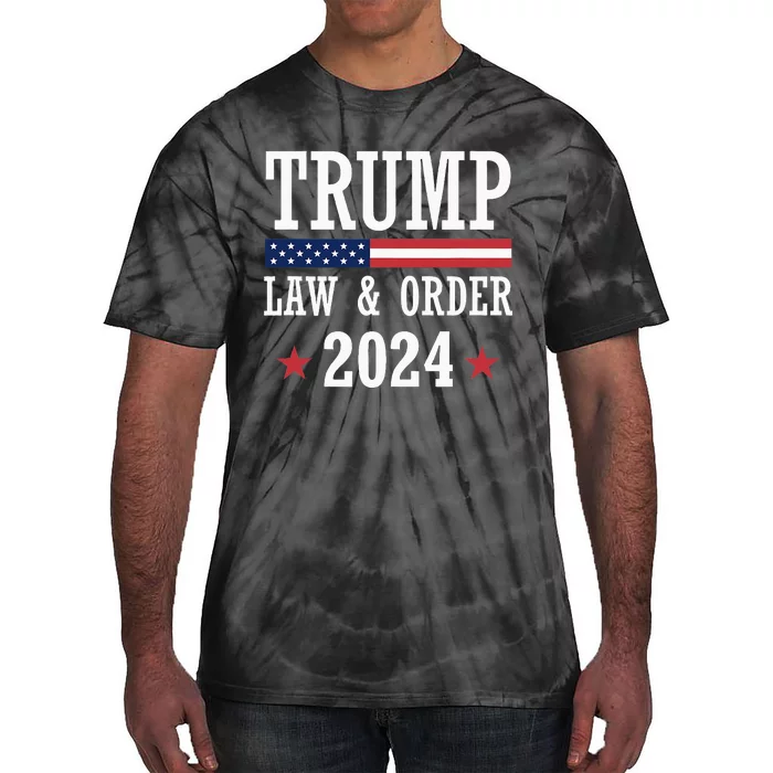 Law & Order Cops For Trump 2024 Police Thin Blue Line Tie-Dye T-Shirt