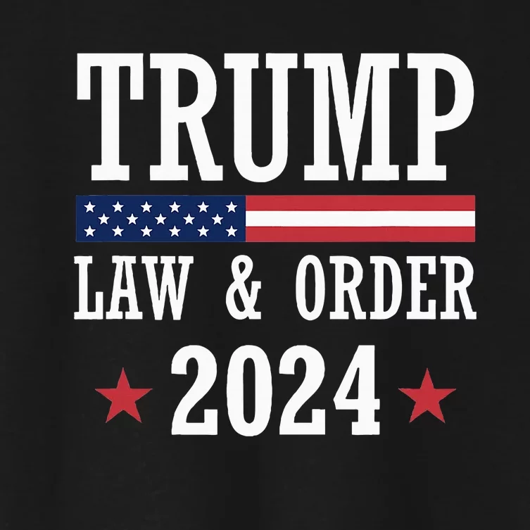 Law & Order Cops For Trump 2024 Police Thin Blue Line Women's Crop Top Tee