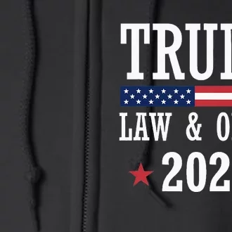 Law & Order Cops For Trump 2024 Police Thin Blue Line Full Zip Hoodie