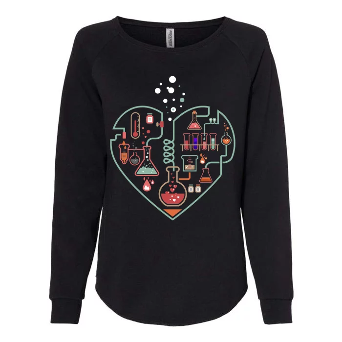 Love Of Chemistry Heart Womens California Wash Sweatshirt