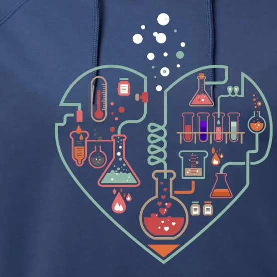 Love Of Chemistry Heart Performance Fleece Hoodie