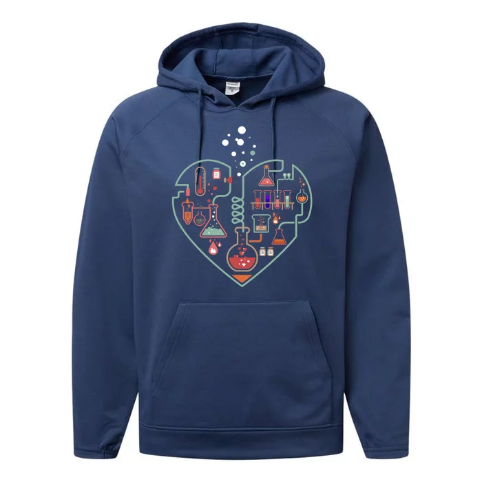 Love Of Chemistry Heart Performance Fleece Hoodie