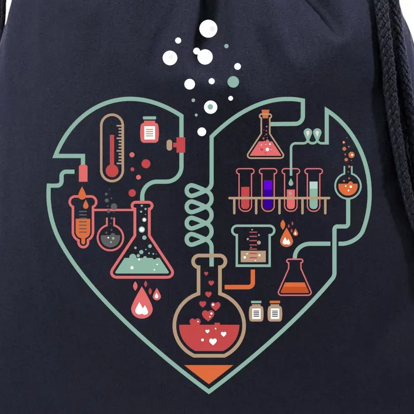 Love Of Chemistry Heart Drawstring Bag