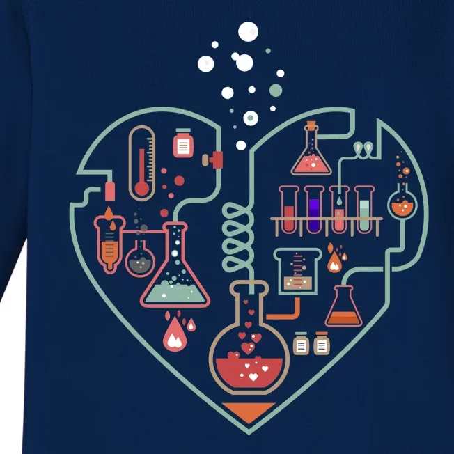 Love Of Chemistry Heart Baby Long Sleeve Bodysuit