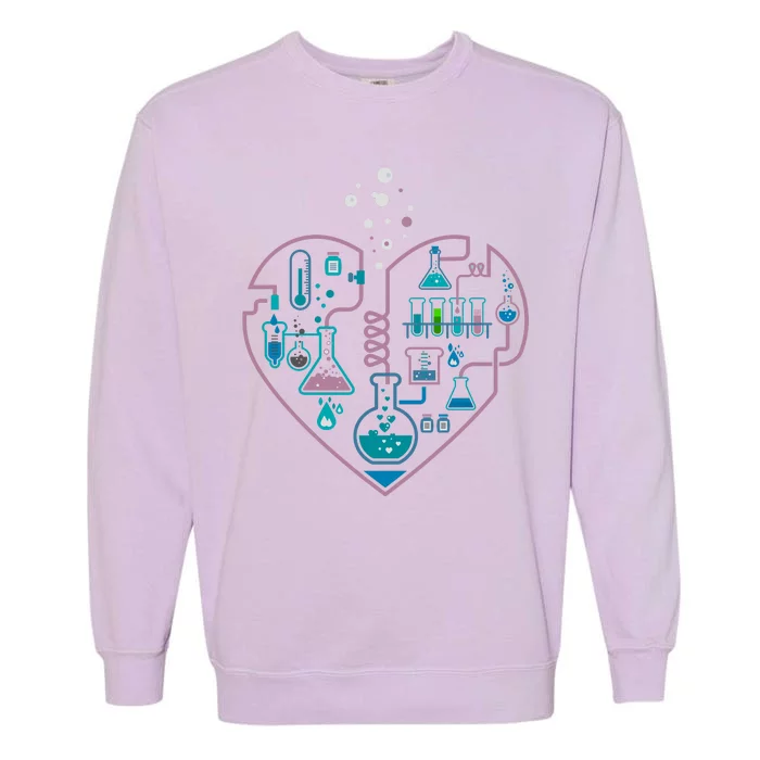 Love Of Chemistry Heart Garment-Dyed Sweatshirt