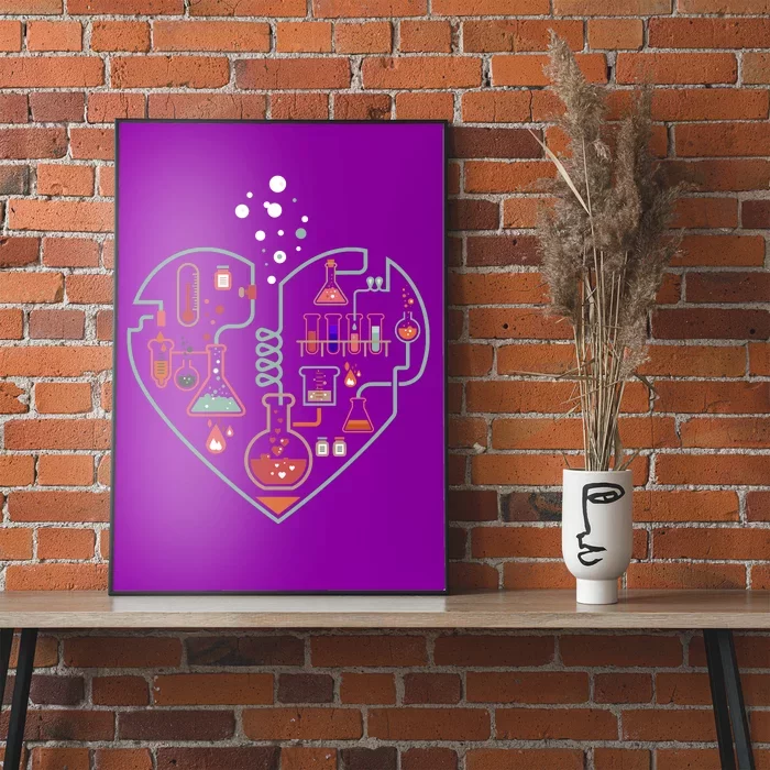 Love Of Chemistry Heart Poster