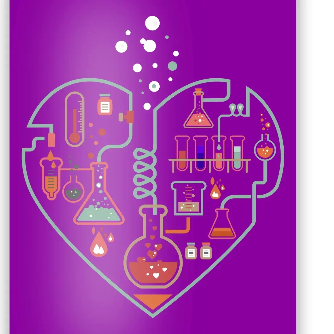 Love Of Chemistry Heart Poster