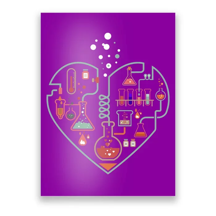 Love Of Chemistry Heart Poster