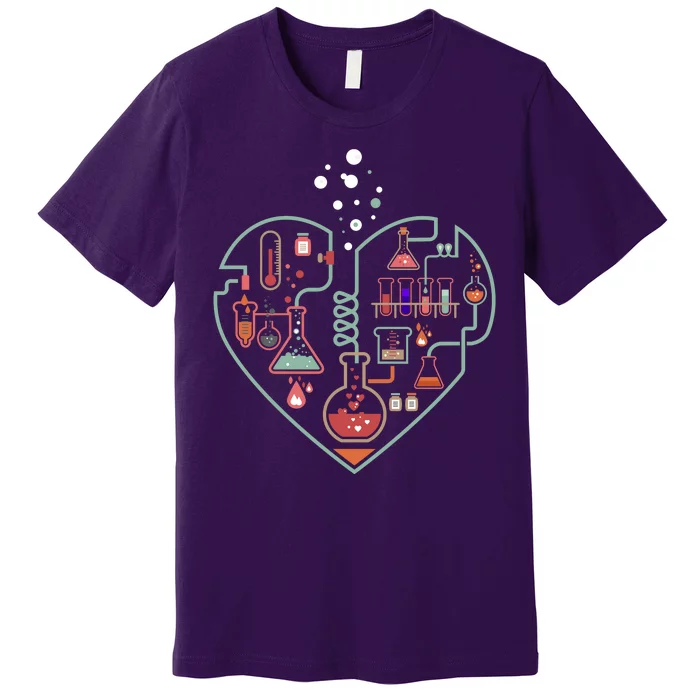 Love Of Chemistry Heart Premium T-Shirt