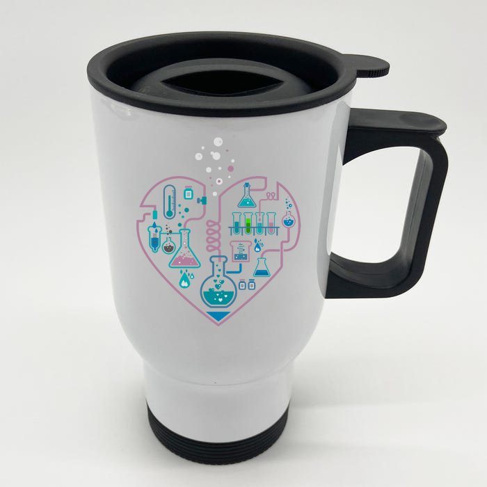 Love Of Chemistry Heart Front & Back Stainless Steel Travel Mug