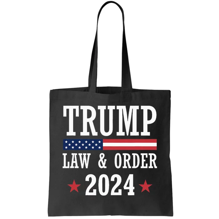 Law & Order Cops For Trump 2024 Police Thin Blue Line Tote Bag