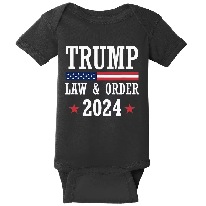 Law & Order Cops For Trump 2024 Police Thin Blue Line Baby Bodysuit